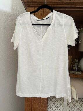 Cutter & Buck White V-Neck Short Sleeve Tee